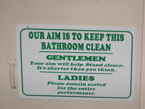 funny bathroom signs. Filed under: Funny Signs